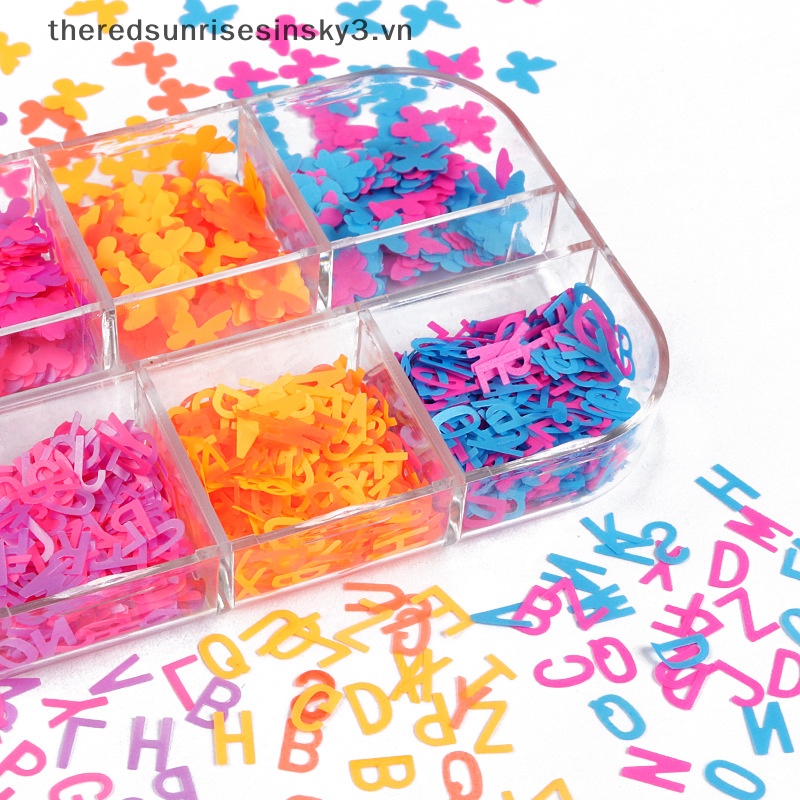 Hộp 12 Ngăn Đựng Hạt Kim Sa 3D Lấp Lánh Trang Trí Móng Tay Nghệ Thuật Thời Trang