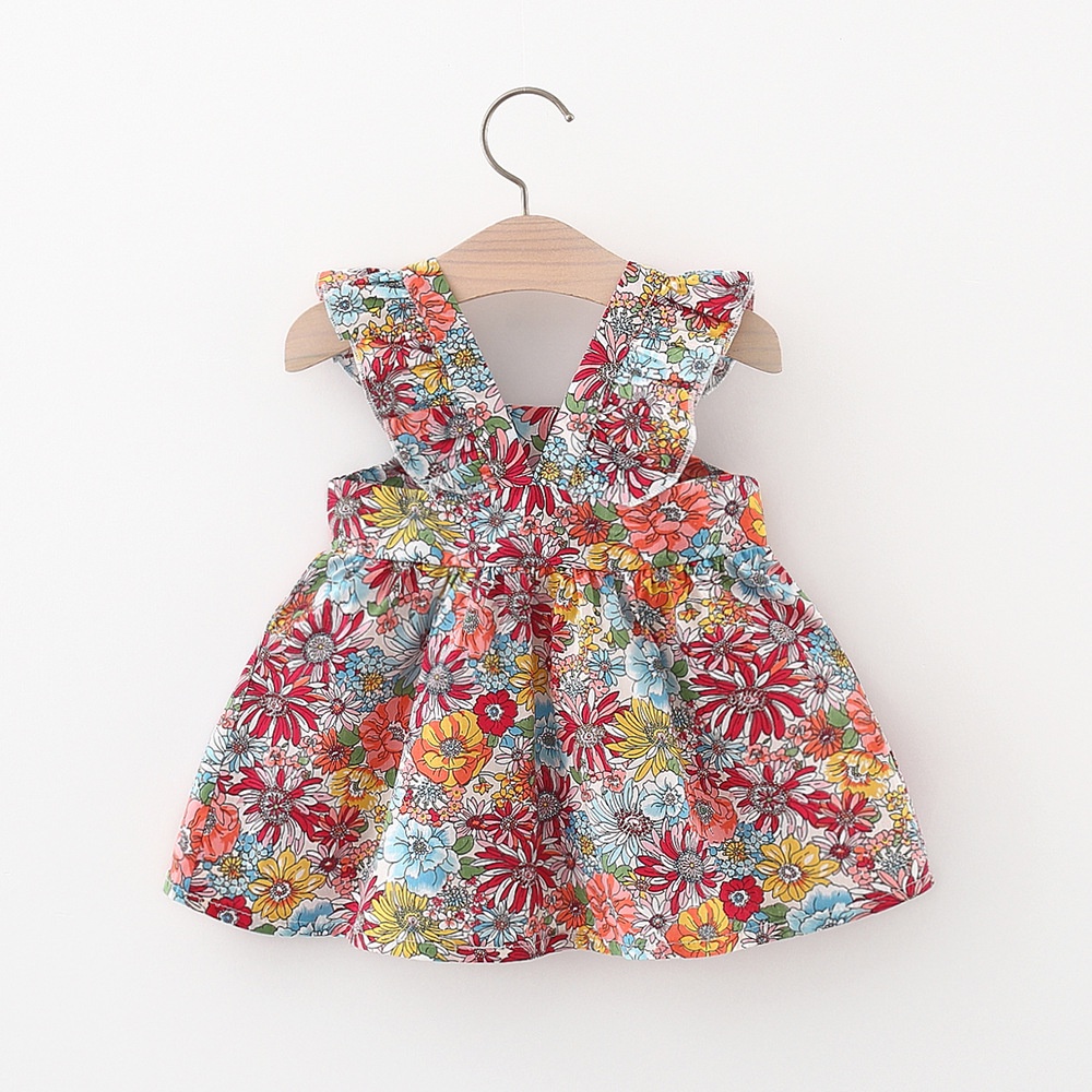 Đầm Công Chúa Mùa Hè Bằng Cotton Tay Bay In Hoa Mẫu Mới 2023 Dành Cho Bé Gái