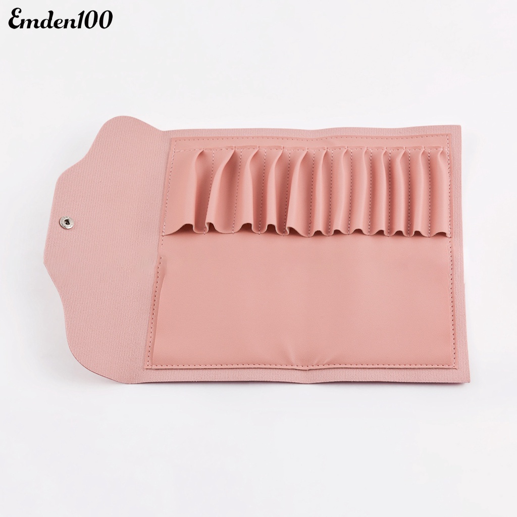 Túi Đựng Mỹ Phẩm Giả Da Chống Thấm Nước Chống Mài Mòn Kèm 12 Cọ Trang Điểm Tiện Dụng