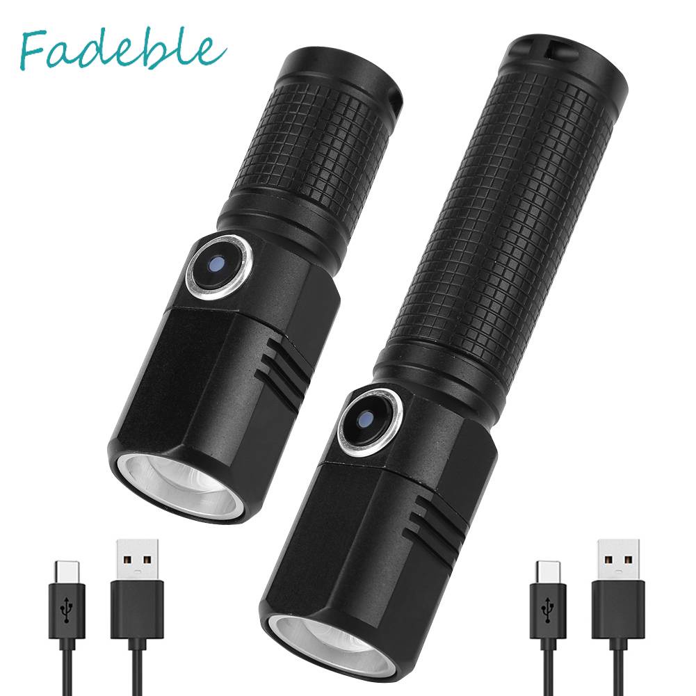 Đèn Pin 800LM XHP50 LED 700mAh / 1200mAh 5 Chế Độ Kèm Sạc USB Loại C