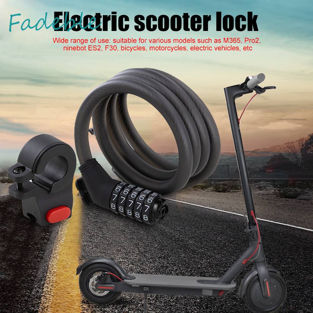 Bộ Ổ Khóa Và Dây Thép Cho Xe Scooter M365 / Pro2 / Ninebot ES2 / F30