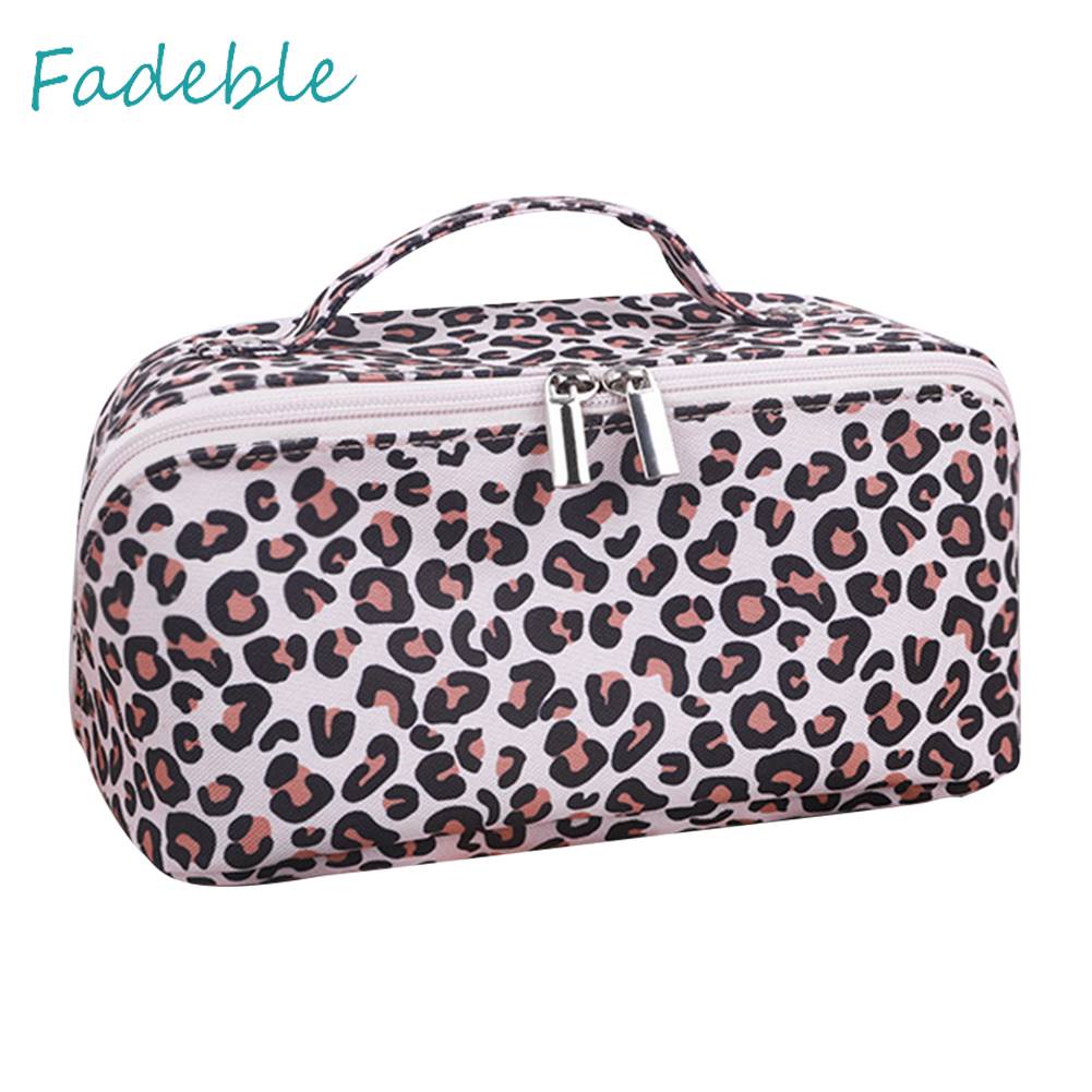 Túi Đựng Mỹ Phẩm Sức Chứa Lớn In Họa Tiết Da Báo Tiện Dụng Cho Nữ