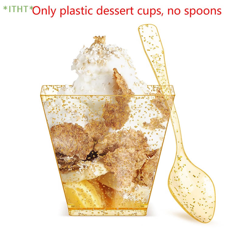 Set 100 Cốc Đựng Món Tráng Miệng 2OZ Mini Bằng Nhựa Dùng Một Lần Cho Tiệc Tùng Mới