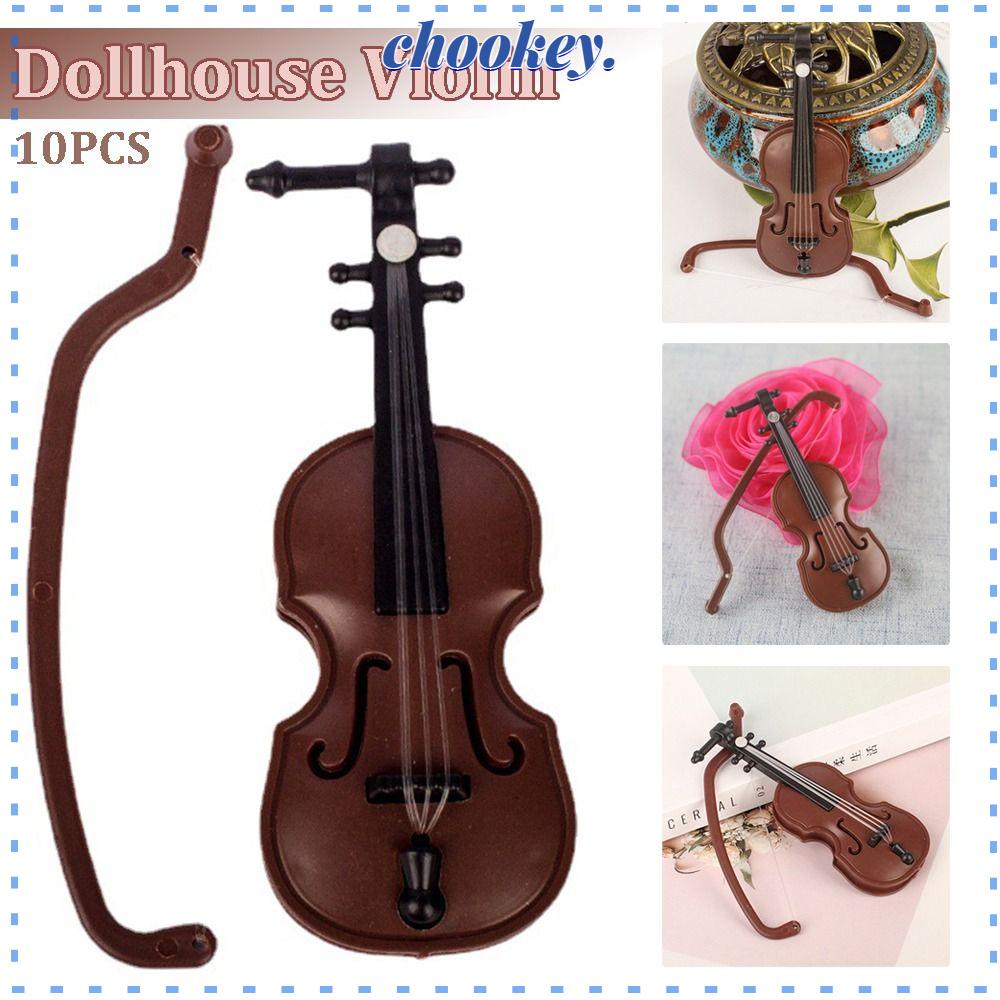CHOOKEY Set 10 Mô Hình Đàn Violin Mini Trang Trí Nhà Búp Bê