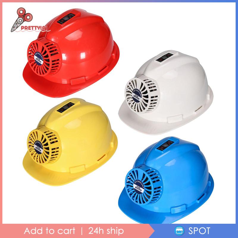 Mũ Xây Dựng Cứng Dày Dặn Có Quạt Sạc Bảo Vệ Khi Làm Việc Ngoài Trời