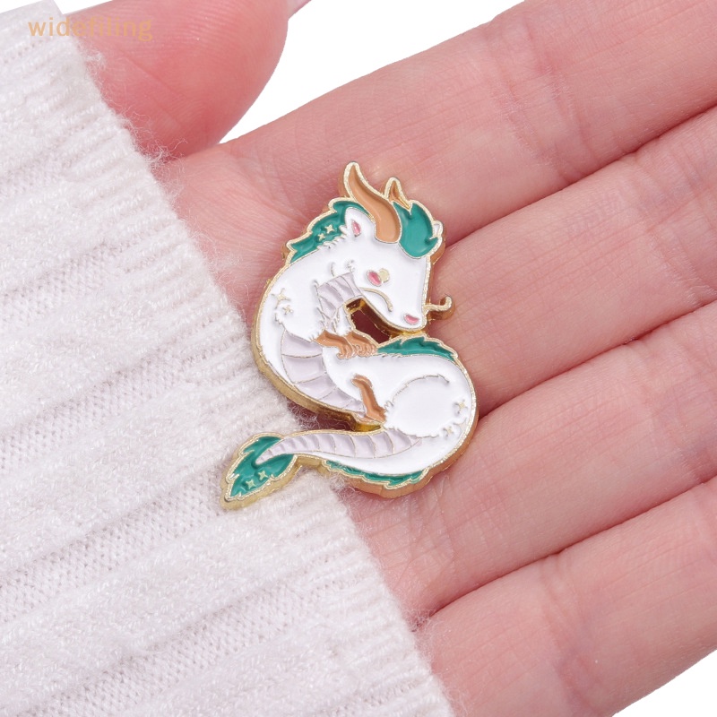 Trâm Cài Áo Hình Rồng Hoạt Hình Tráng Men Màu Trắng Dành Cho Nữ