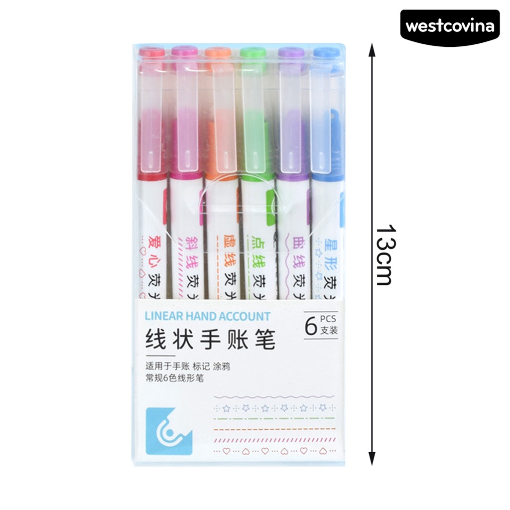 [WSTN]✎Set 6 Bút Kẻ Mắt Dạng Lăn Nhanh Khô Nhiều Màu Sắc