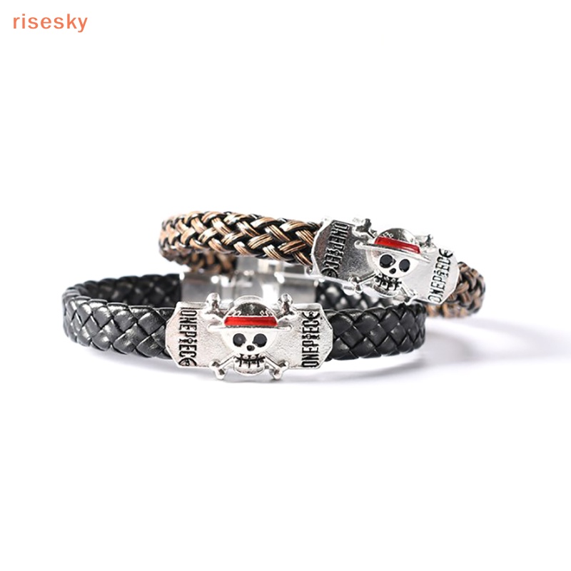 Vòng Tay Dây Da Bện Màu Đen Phong Cách Anime Dành Cho Nam Nữ