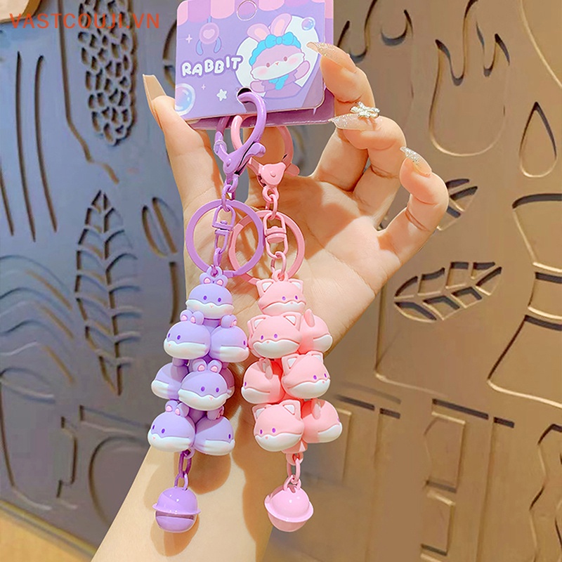 Móc Khóa Hình Thỏ / Cáo / Dơi Hoạt Hình Dễ Thương Sáng Tạo Cho Nam Và Nữ