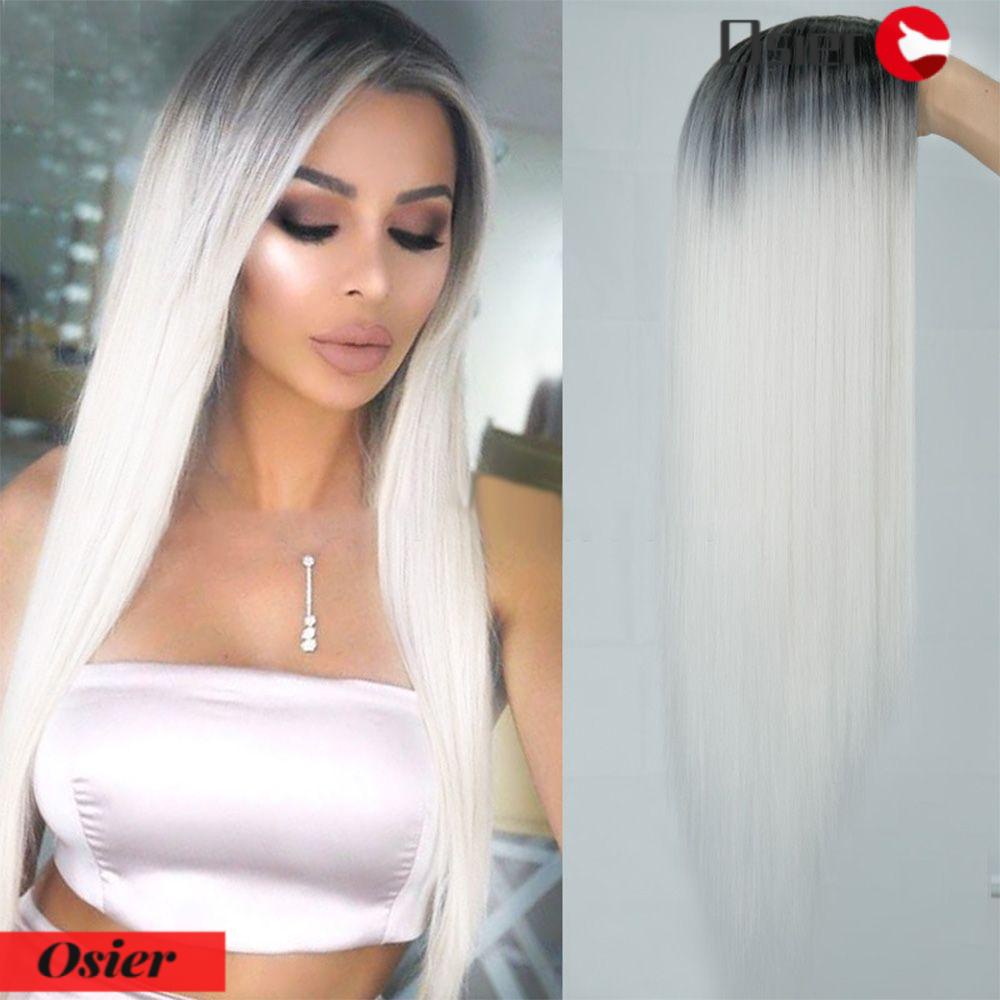 OSIER1 Bộ Tóc Giả Dày Dặn Thoáng Khí Cài Nút Thời Trang Cho Nữ