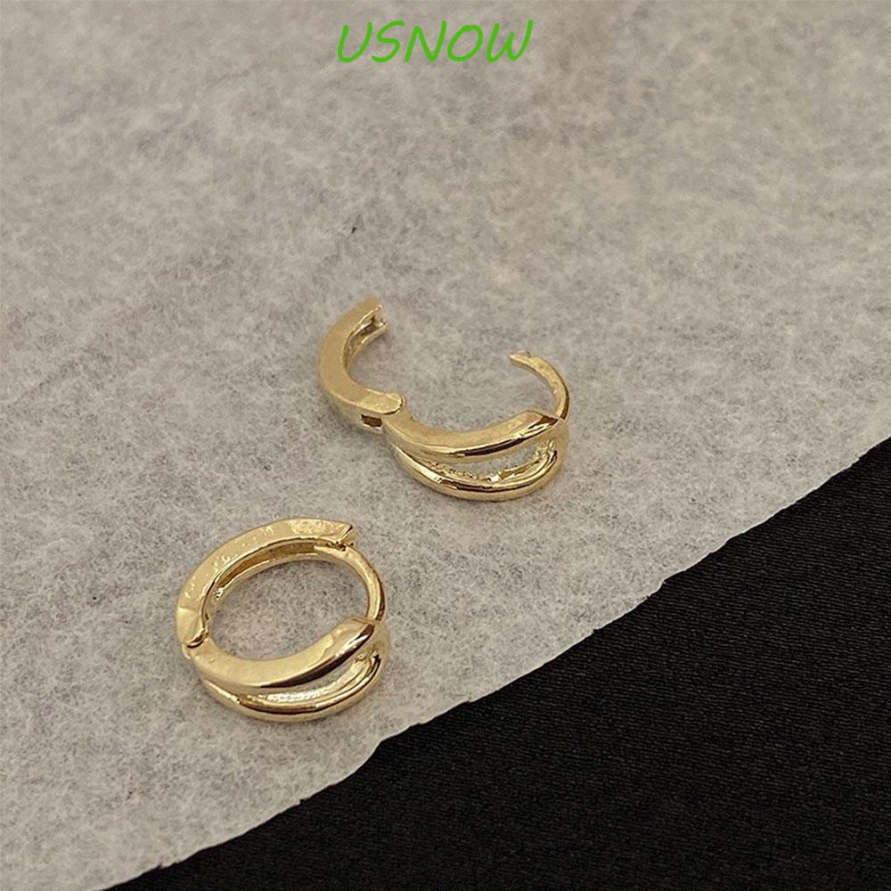USNOW Khuyên Tai Kim Loại Thiết Kế Đơn Giản Cá Tính