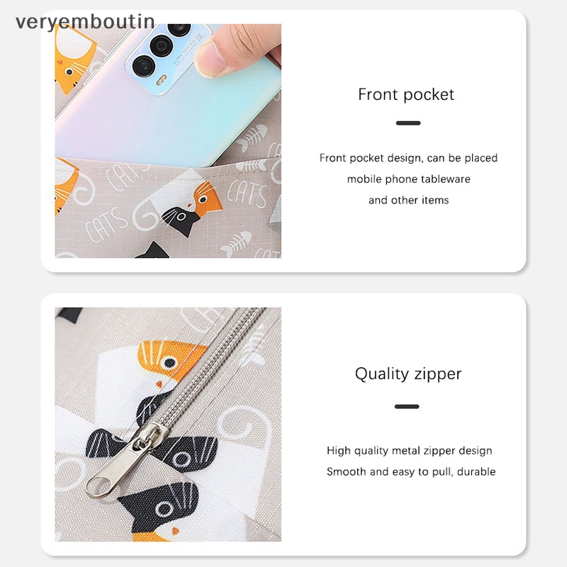 Túi Giữ Nhiệt Đựng Cơm Trưa Họa Tiết Dễ Thương Tiện Dụng Mang Theo Du Lịch Dã Ngoại