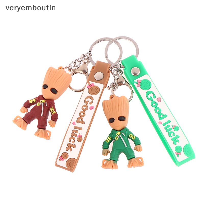 Móc Khóa Silicon Hình Groot Rocket Raccoon Phim Guardians of the Galaxy Dễ Thương Cho Nữ