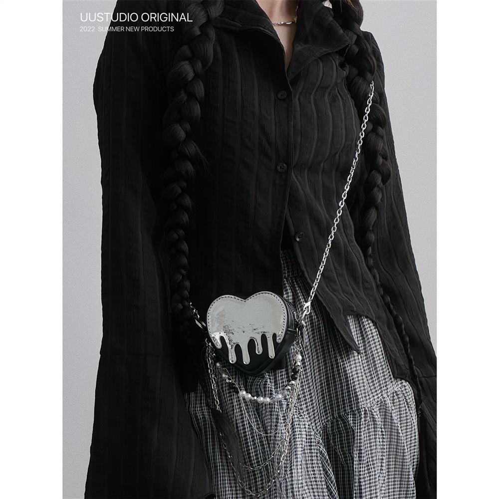 Uustudio Túi Thiết Kế Độc Đáo Đựng Tai Nghe Son Môi Mini Y2K Chính Hãng Trái Tim Có Dây Xích