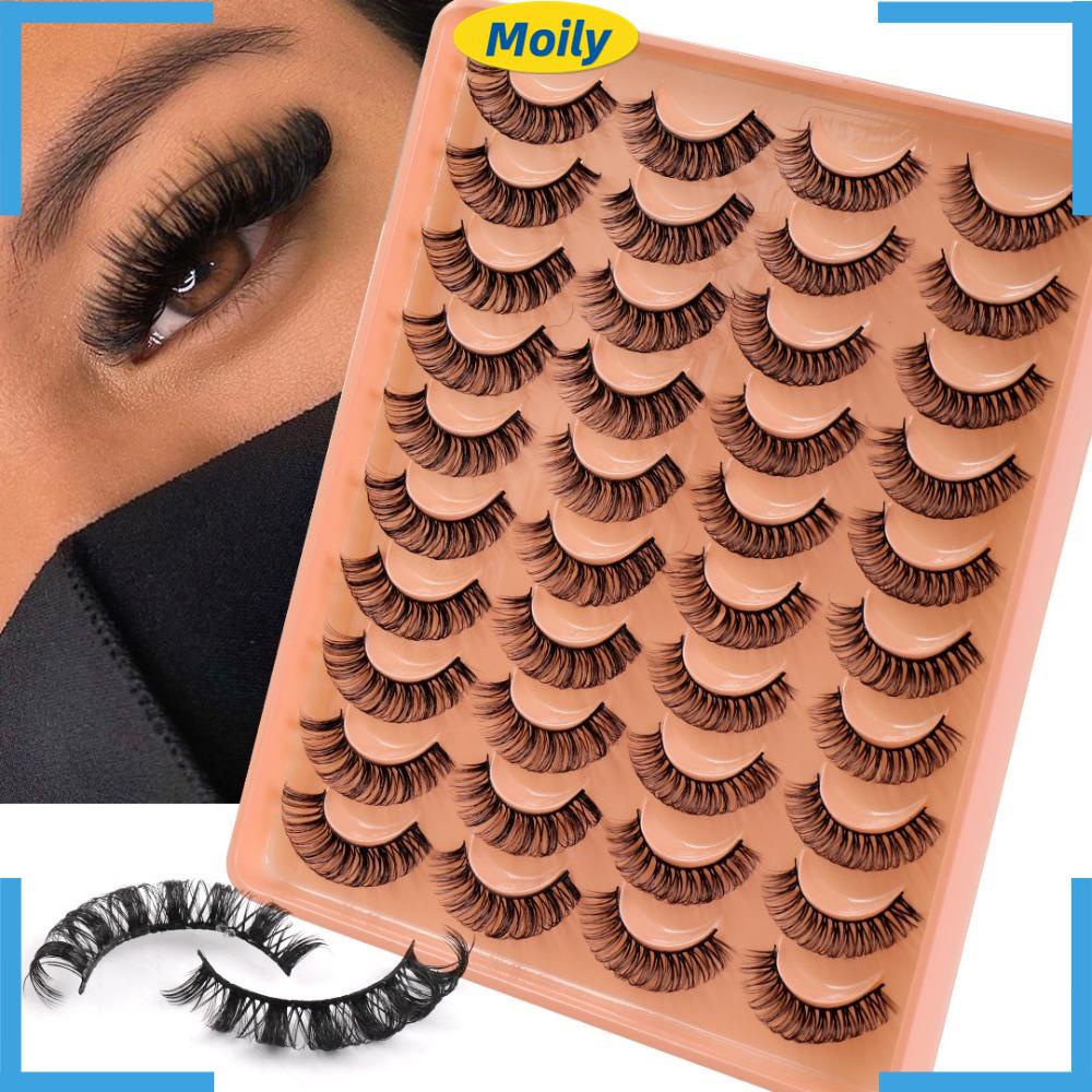 MOILYVN Set 20 Cặp Lông Mi Giả Dài Tự Nhiên Thời Trang Cho Nữ
