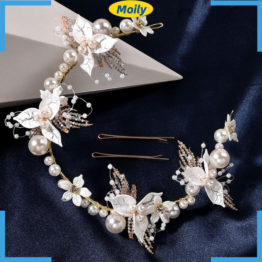 MOILYVN Vương Miện Cài Tóc Đính Đá Sang Trọng Cho Cô Dâu