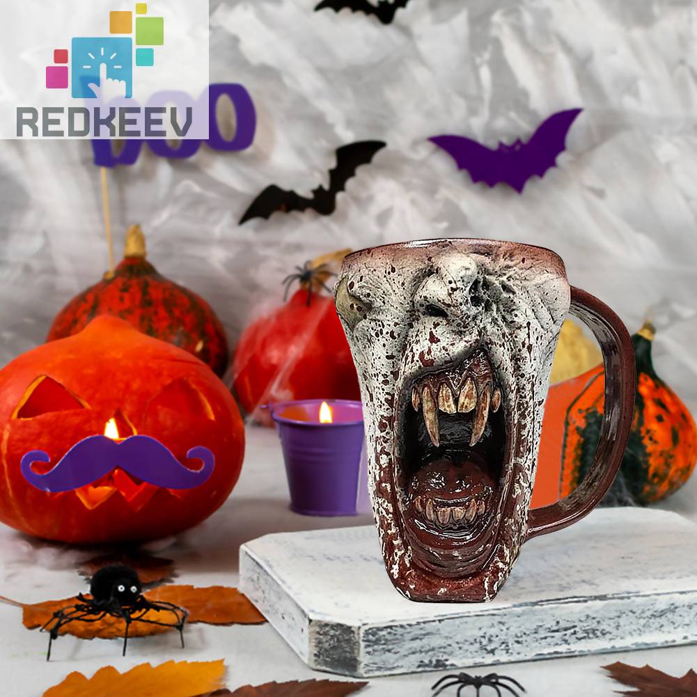 Cốc Cà Phê Kinh Dị Phong Cách Gothic Halloween Vui Nhộn Trang Trí Gia Đình Bạn Bè
