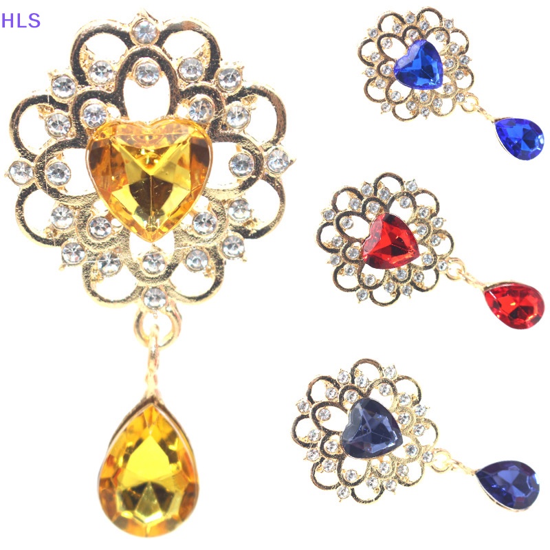 Ghim Cài Áo Hình Giọt Nước / Trái Tim Đính Đá Pha Lê Dùng Làm Quà Tặng DIY