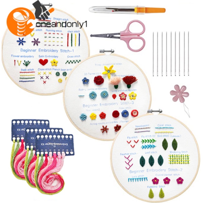 Bộ 3 Dụng Cụ Thêu Tay Chữ Thập Cho Người Mới Bắt Đầu