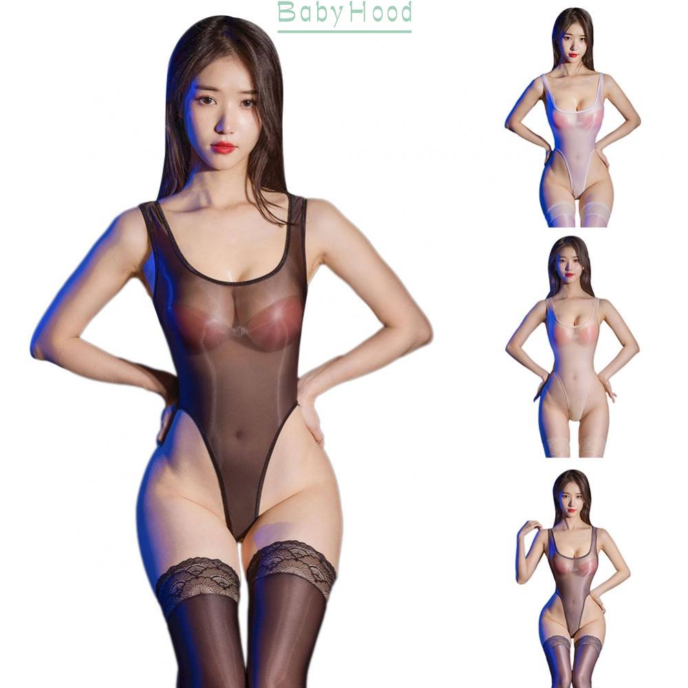 Womens Bodysuit Nylon+Spandex Open Croth Regular See Through Sexy Sheer#BBHOOD