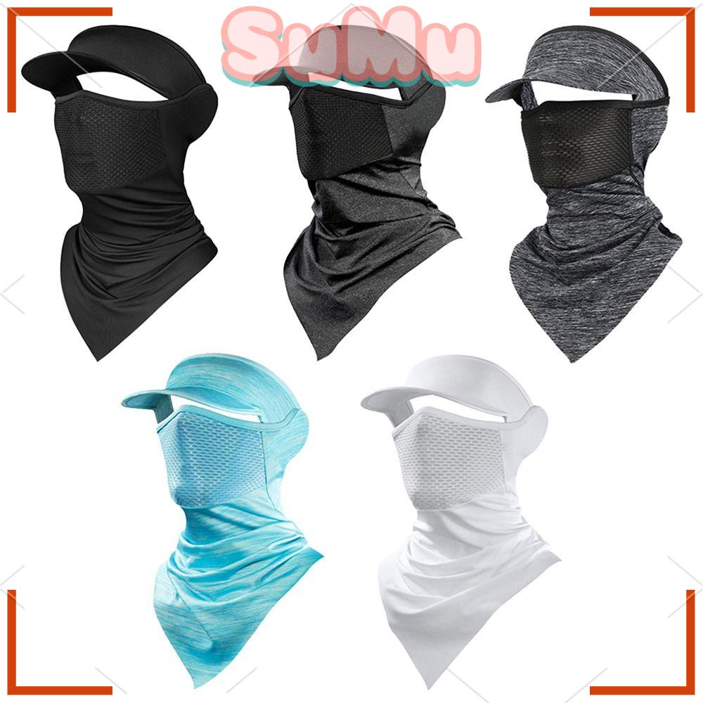 SUMU 1 Khẩu Trang Balaclava Kiêm Khăn Choàng Cổ Chống Nắng Chống Tia UV Chống Gió Bảo Vệ Mặt &amp; Cổ Bằng Vải Lụa Lạnh