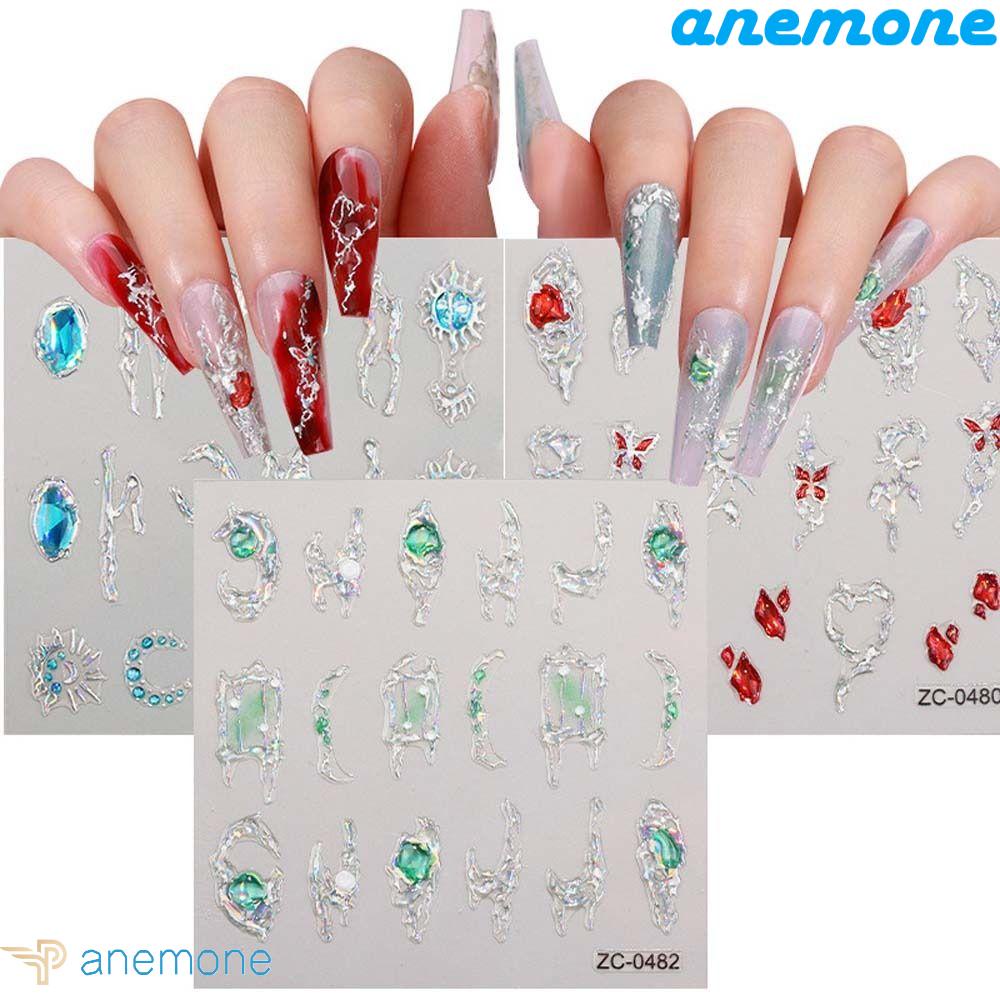 ANEMONE Miếng Dán Trang Trí Móng Tay Hình Trái Tim Sang Trọng