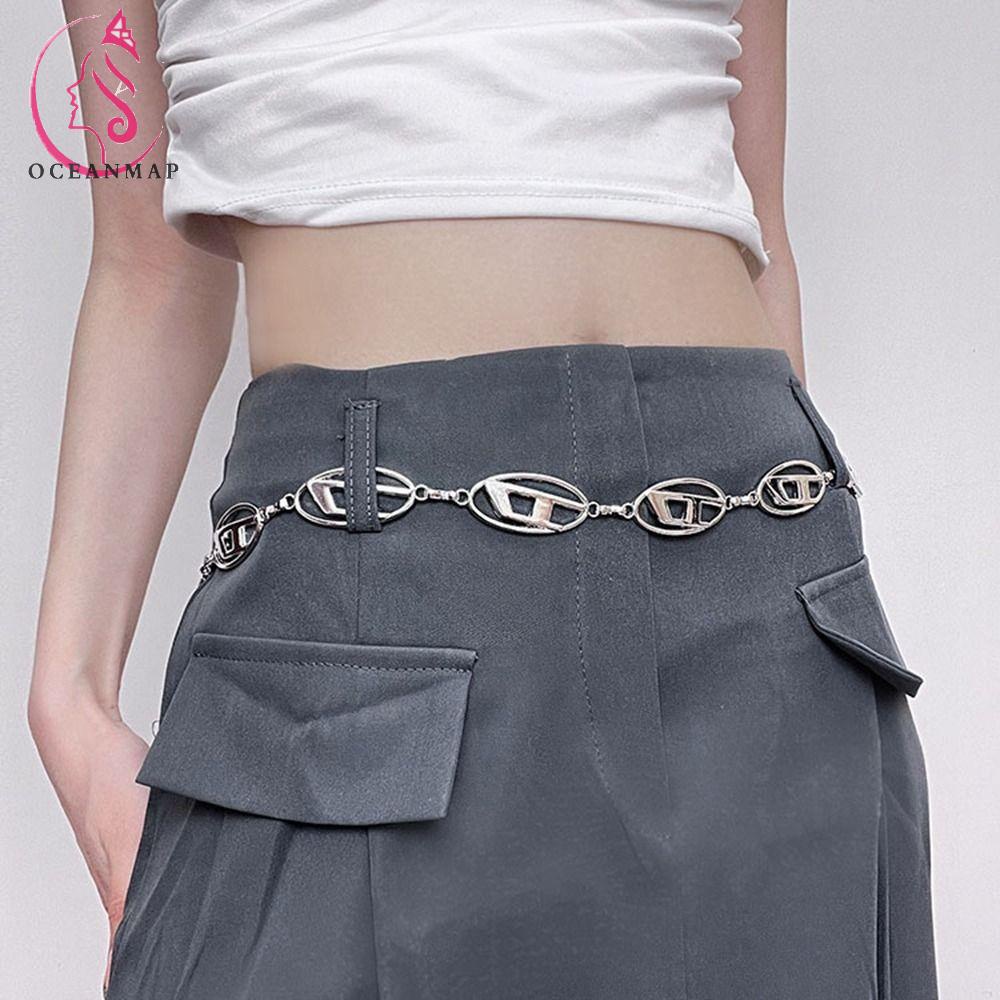 OCEANMAP Dây Đeo Cơ Thể Dạng Chuỗi Chữ D Màu Bạc Trang Trí Đầm / Bikini