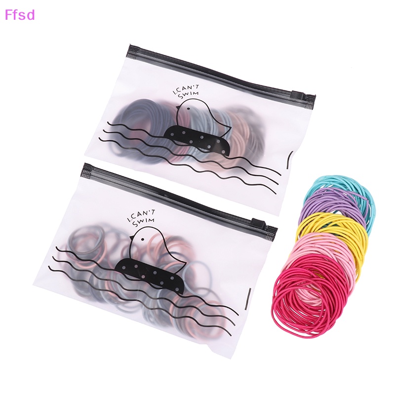 Túi 100 Dây Buộc Tóc Cao Su Co Giãn Cho Nữ