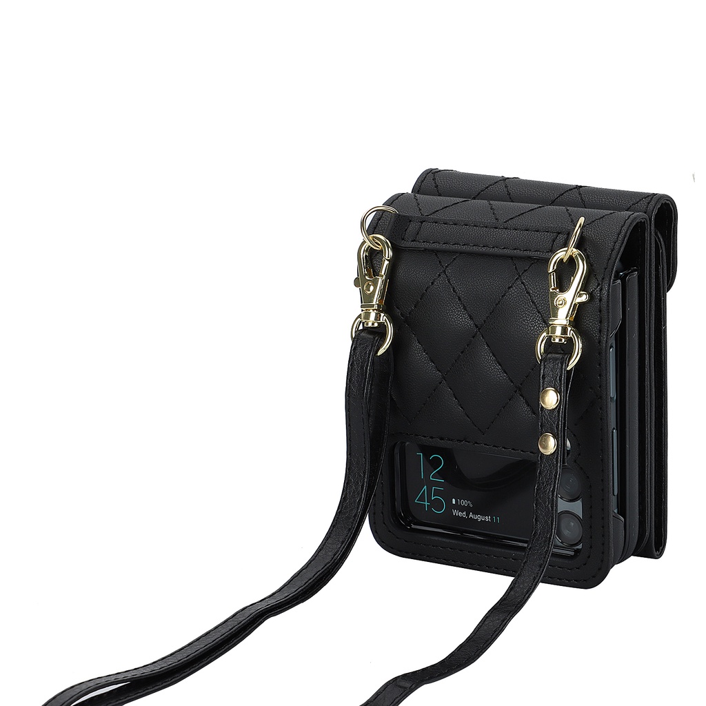 Đối với samsung galaxy z flip 3 flip4 5 bao da sang trọng có giá đỡ nhẫn bao đựng thẻ