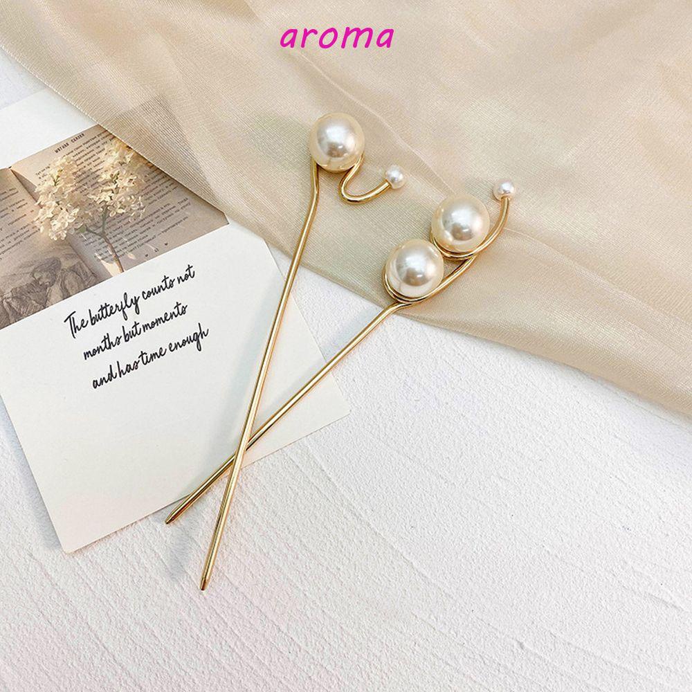 AROMA Trâm Cài Tóc Bằng Hợp Kim Phong Cách Retro Hàn Quốc Cho Nữ