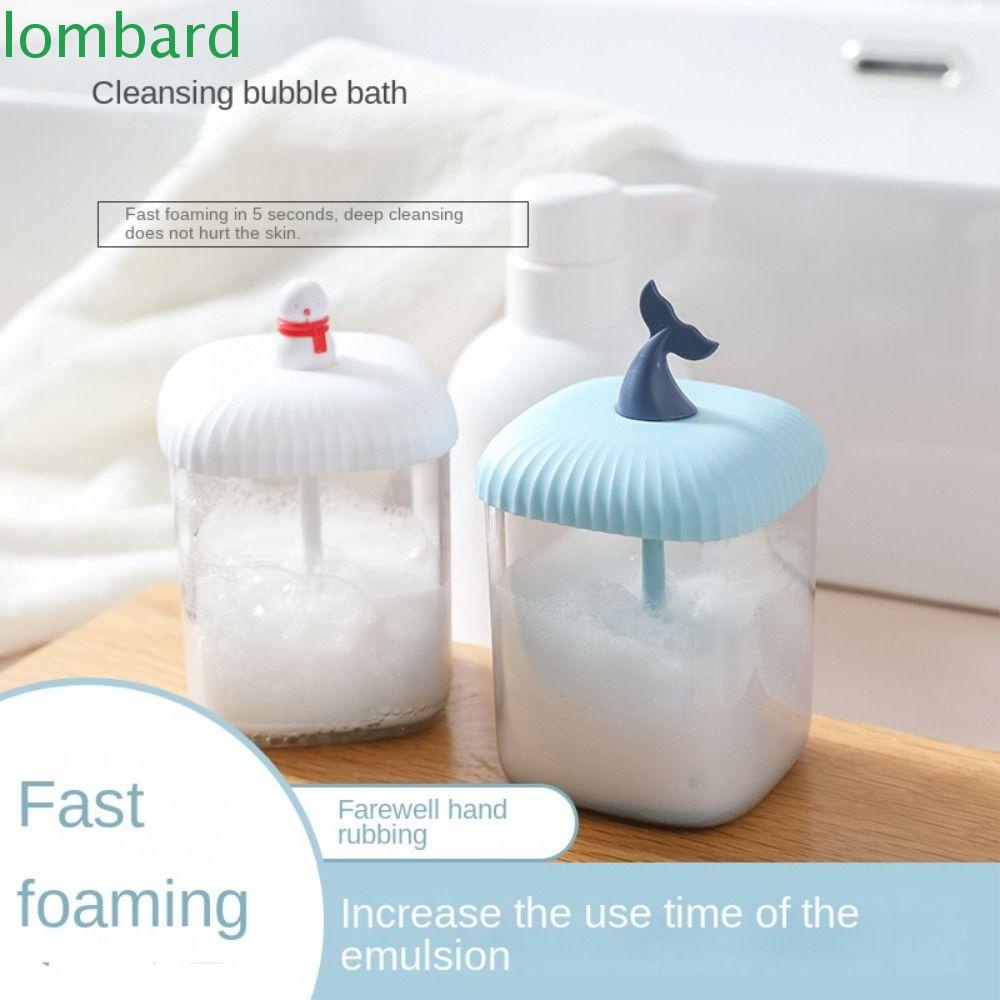 LOMBARD Dụng Cụ Tạo Bọt Xà Phòng Tắm Chăm Sóc Da Màu Trong Suốt Nhỏ Gọn Tiện Lợi