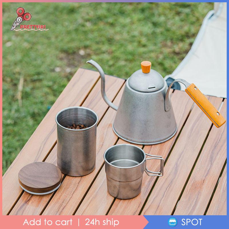 Ấm Pha Cà Phê Nhỏ Giọt Cổ Ngỗng Dài 1000ml Tiện Dụng Mang Theo Du Lịch Cắm Trại