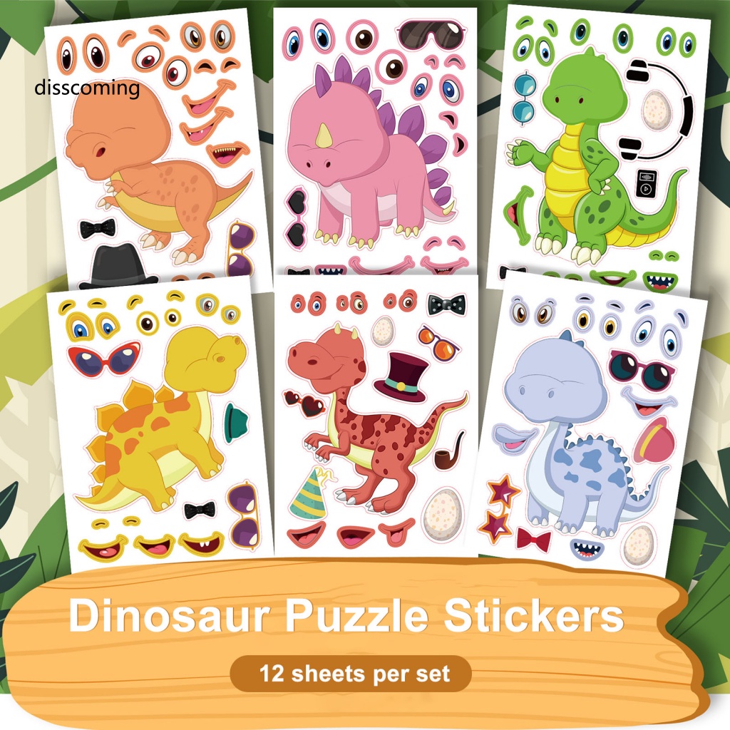 Áo Thun In Hình SL SL SL SL SL SL| Bộ 12 Miếng Dán Hình Khủng Long Diy Trang Trí Tiệc Sinh Nhật Cho Bé