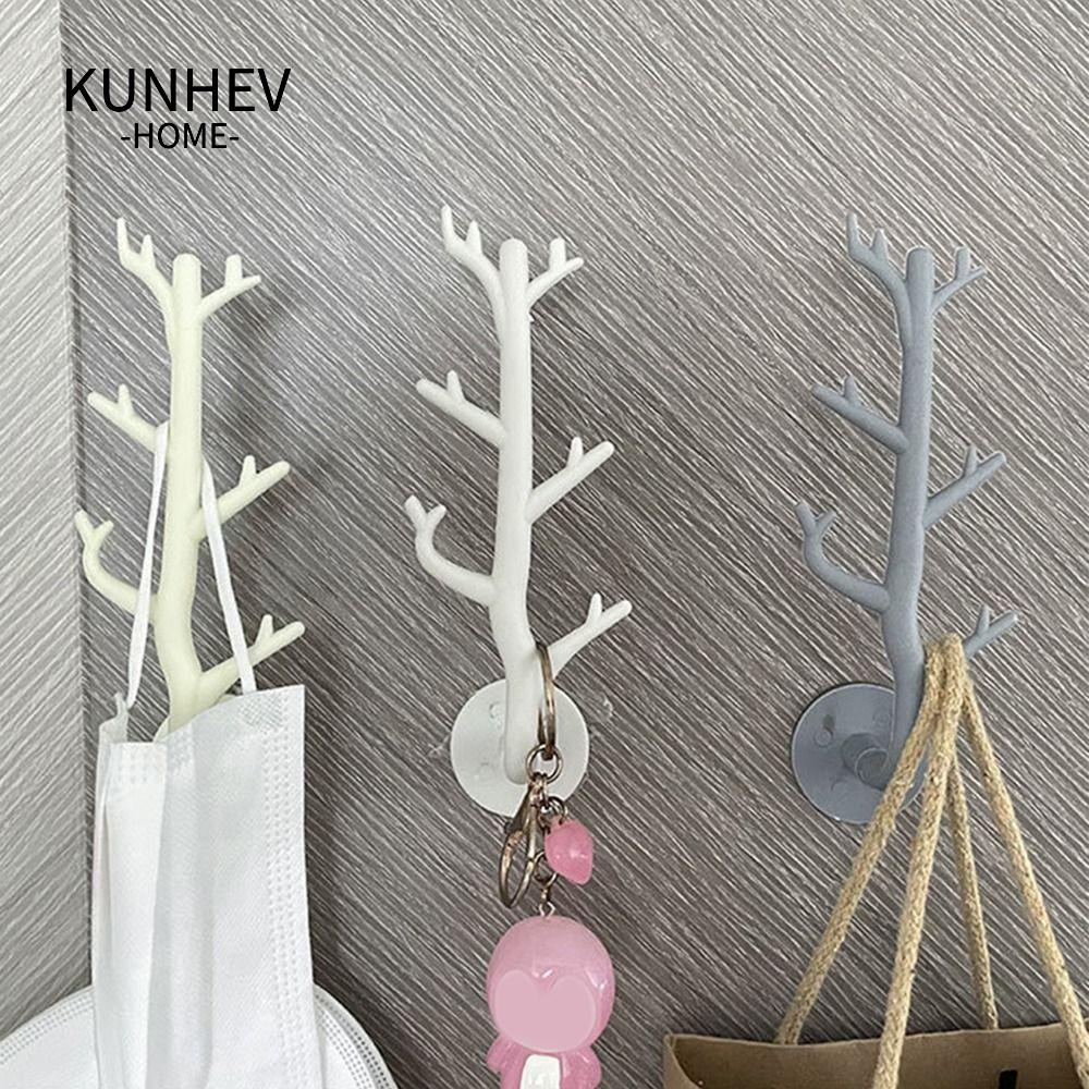 KUNHEV Set 4 Giá Đỡ Chìa Khóa Dán Tường Siêu Nhẹ Trang Trí Nội Thất