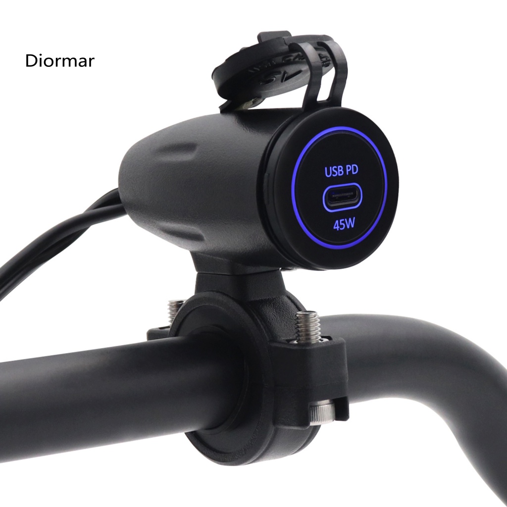 Bộ Sạc Điện Thoại Một Cổng USB 45W C5909-Z PD 5 Chế Độ Có Đèn LED Dành Cho Xe Máy