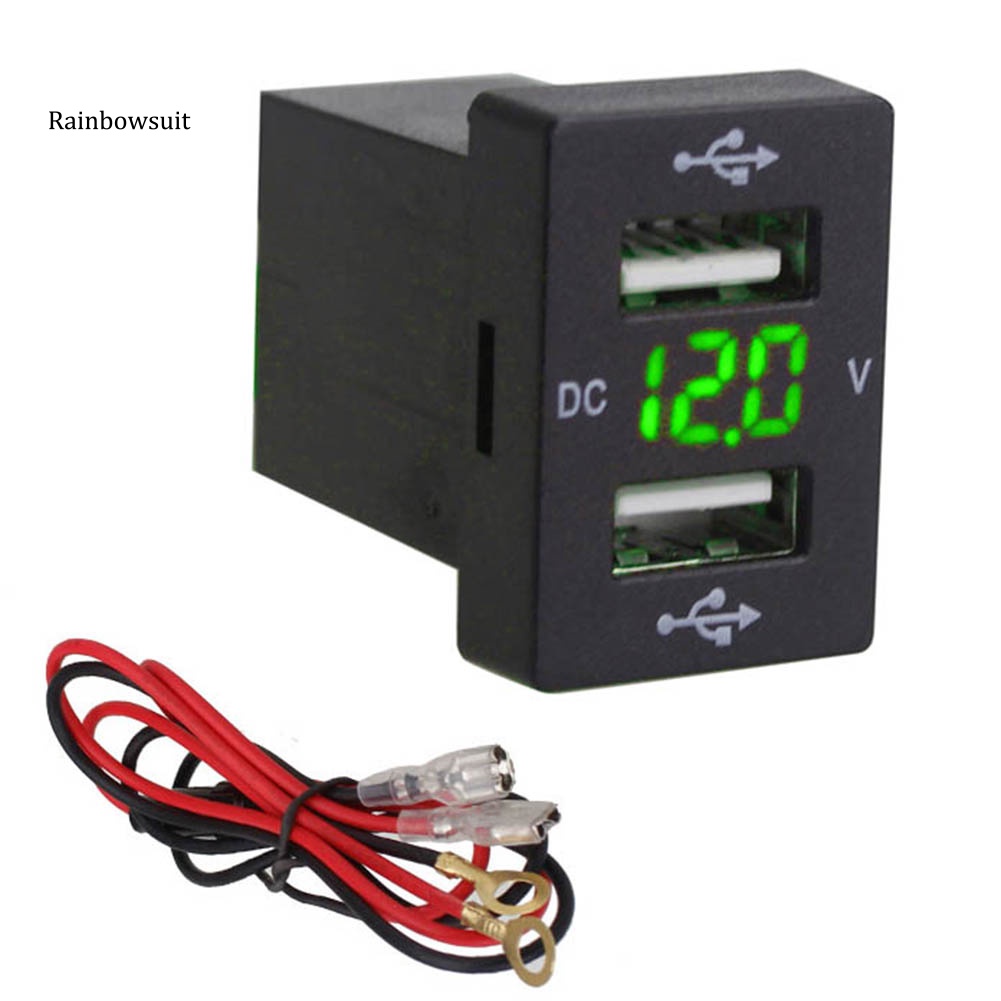 Bộ Sạc Nhanh Cổng USB Kép Hiển Thị Điện Áp Cho Xe Hơi Toyota New Corolla Ralink