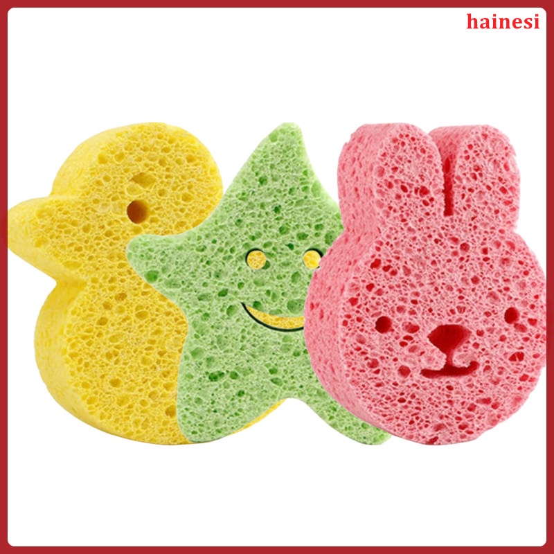 Set 3 Miếng Bọt Biển Tắm Em Bé Hình Ngôi Sao Hoạt Hình