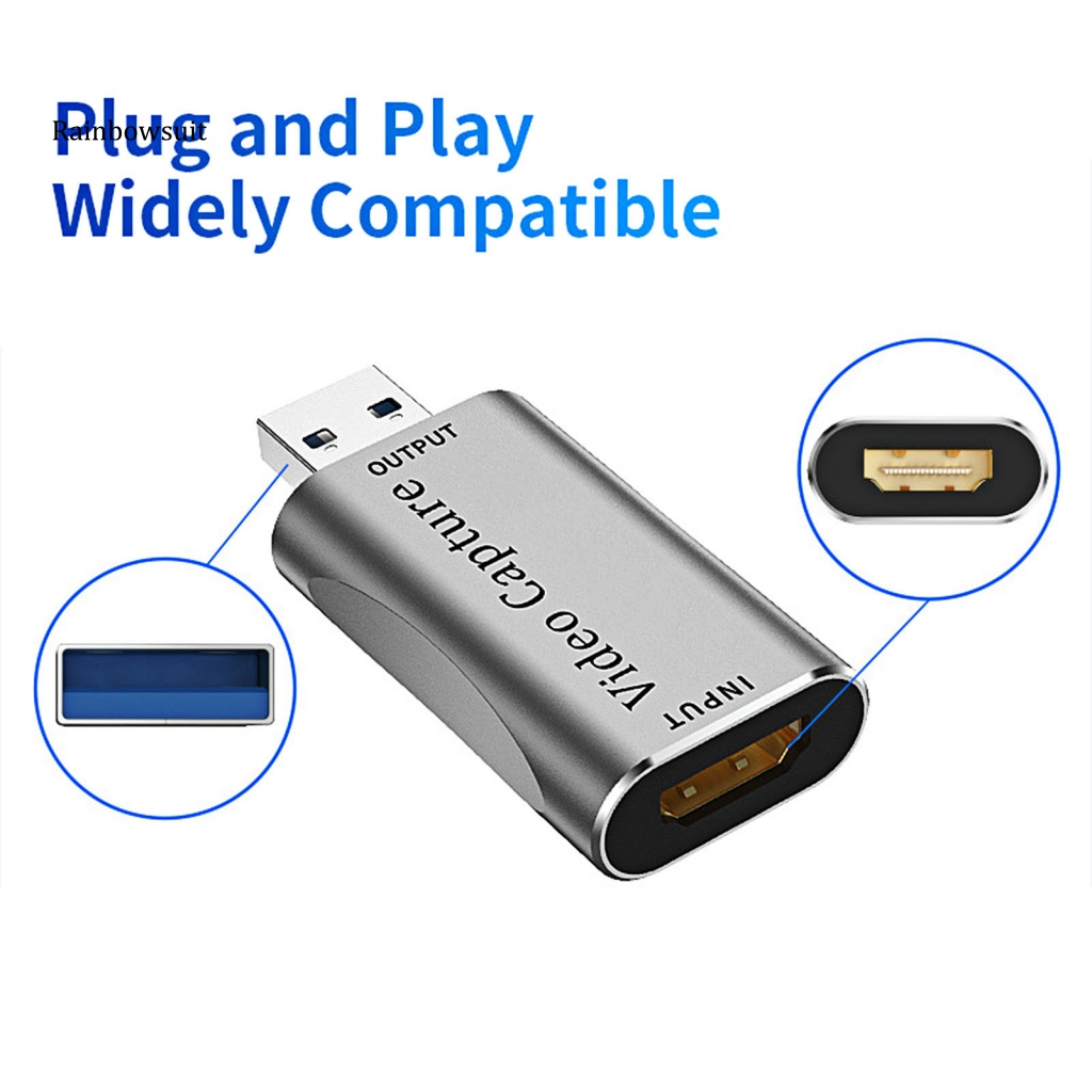 Thẻ Ghi Video 4K Live Streaming Bằng Hợp Kim Nhôm Từ USB 30 Sang HDMI Cho Windows / Android / Mac OS