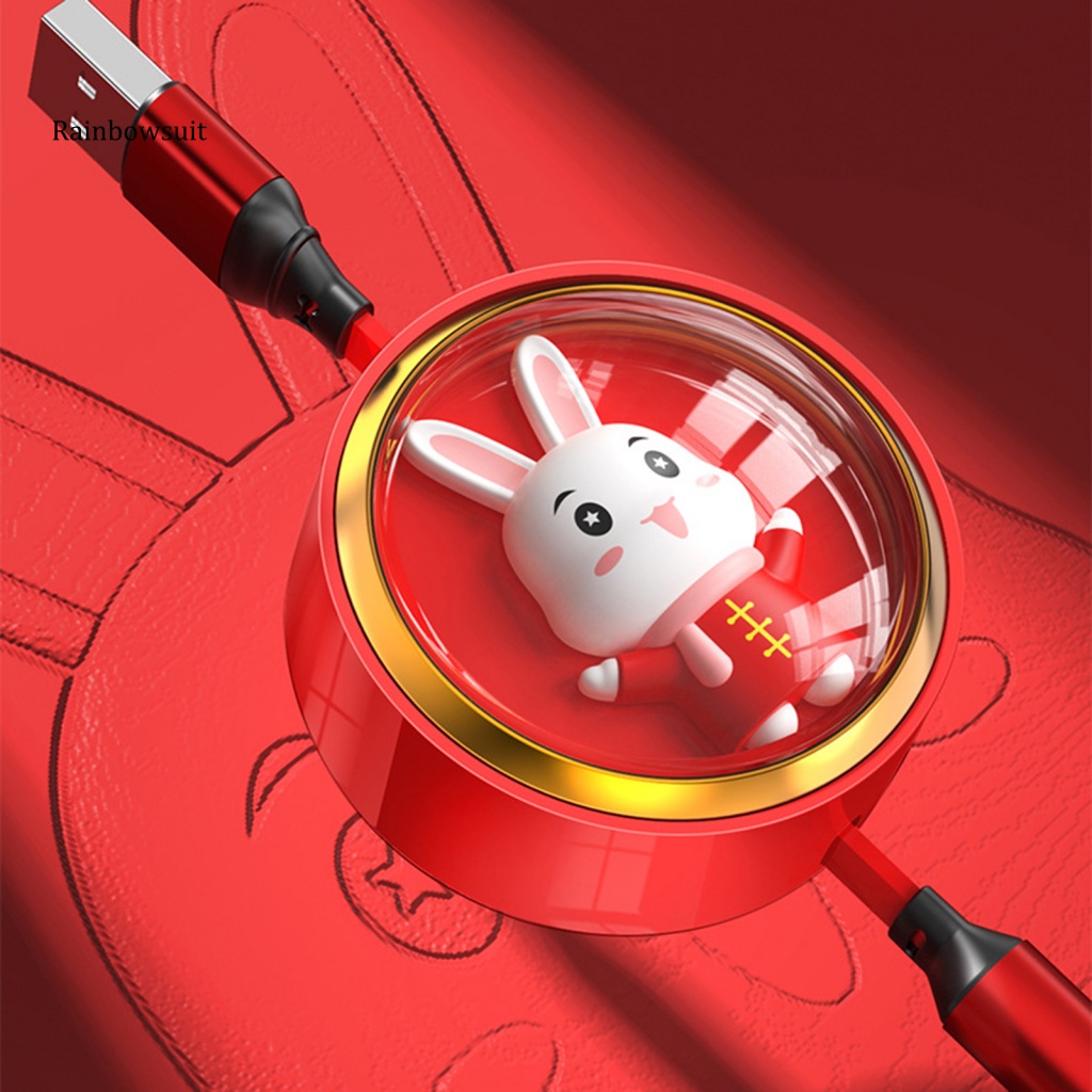 Dây Cáp Sạc Truyền Dữ Liệu Tốc Độ Cao 3 Trong 1 Chống Xoắn Micro USB Có Thể Thu Gọn Cho iPhone