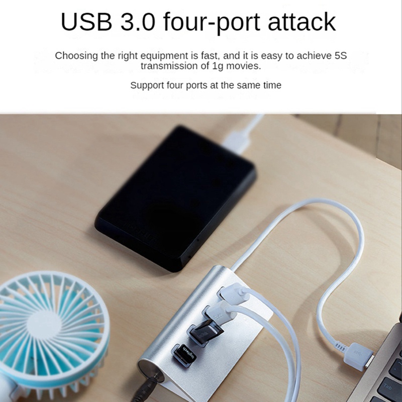 Hub Chia 4 Cổng USB 3.0 Tốc Độ Cao 5Gbps USB 2.0 Cho Laptop