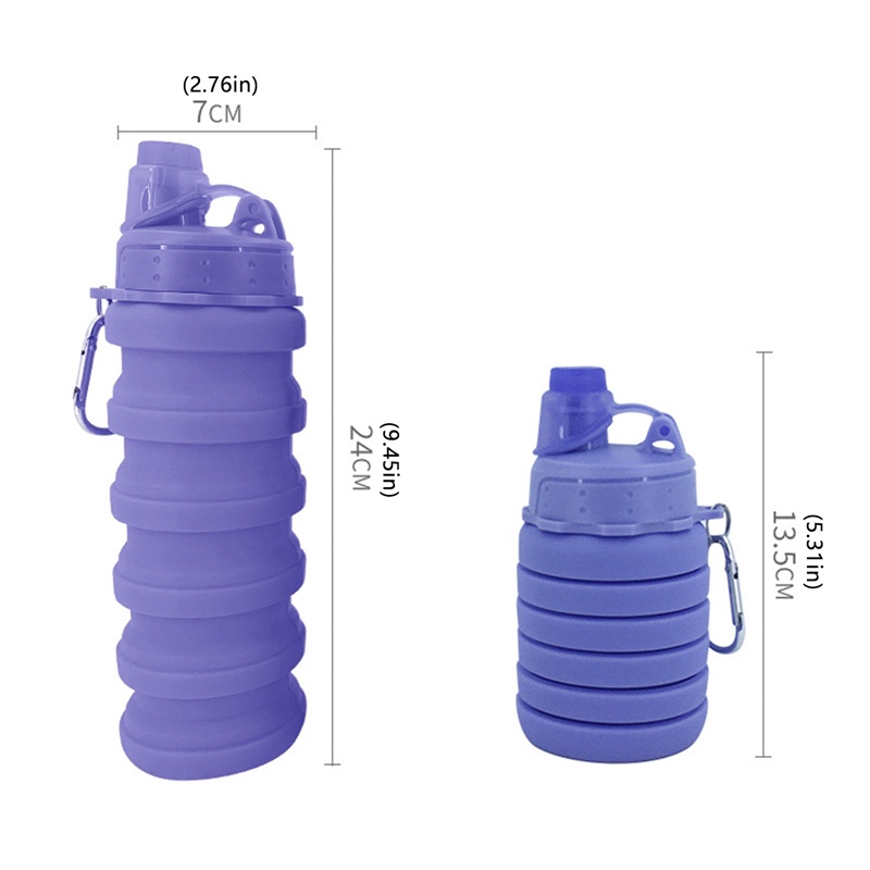 Bình Nước Silicone Thiết Kế Gấp Gọn Tiện Dụng Cho Các Hoạt Động Ngoài Trời