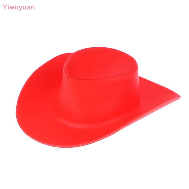 < Yiwuyuan > Set 10 Mũ Cao Bồi Mini Bằng Nhựa Màu Tím / Đỏ Thời Trang Sáng Tạo Và Thiết Thực Cho Búp Bê Bé
