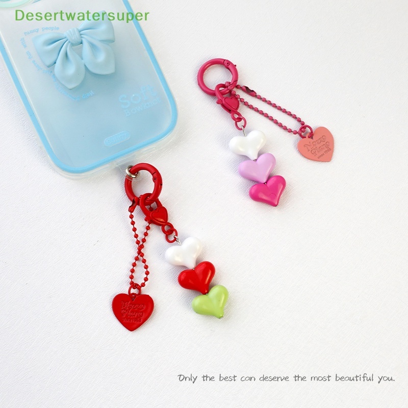 Móc Khóa Hình Trái Tim Màu Macaron Dễ Thương