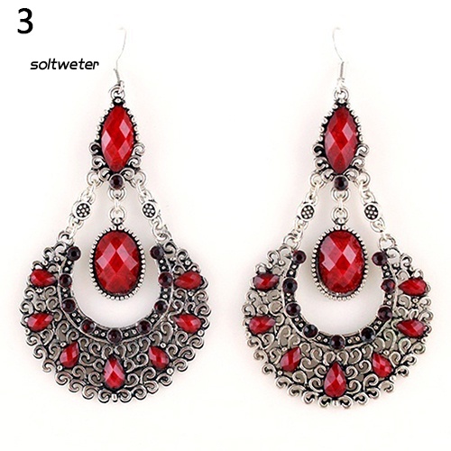 Khuyên Tai Đính Đá Hình Giọt Nước Phong Cách Thời Trang