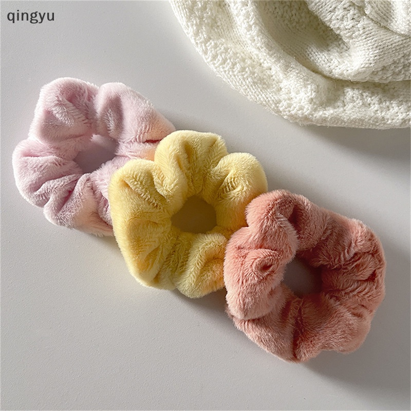 Dây Buộc Tóc Cao Su Co Giãn Bọc Vải Lông Mềm Nhiều Màu Ấm Áp Mùa Đông Mới Cho Nữ