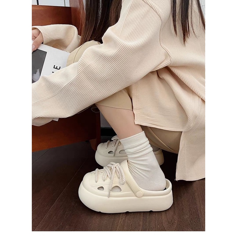 Dép dép bánh mì nữ dép nữ dép bánh mì đế cao 2023 NEW Nữ dép bít mũi nữ AE5125