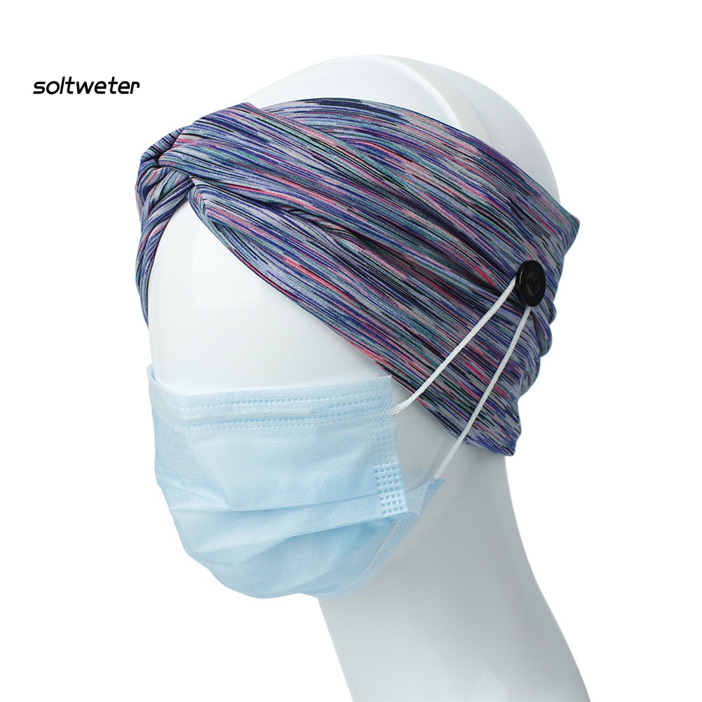 Băng Đô Cài Đầu Chống Mồ Hôi Thắt Nút Chéo Thời Trang Unisex