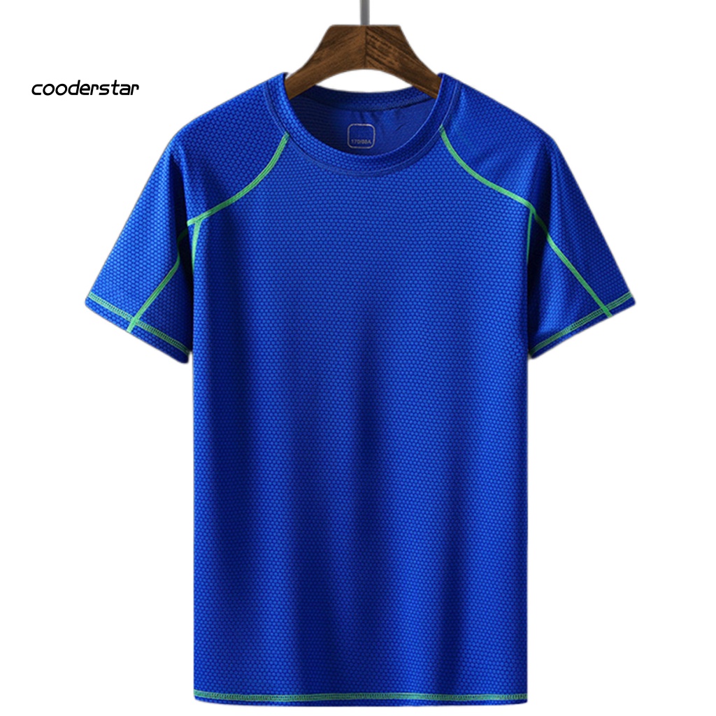 Áo Thun Thể Thao Tay Ngắn Màu Sắc Tương Phản Nhanh Khô Thấm Hút Mồ Hôi Thời Trang Mùa Hè Cho Nam