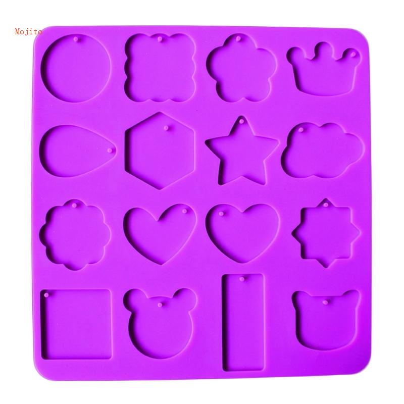 Khuôn Silicone Làm Móc Khóa DIY Hình Đầu Mèo / Tròn / Vuông