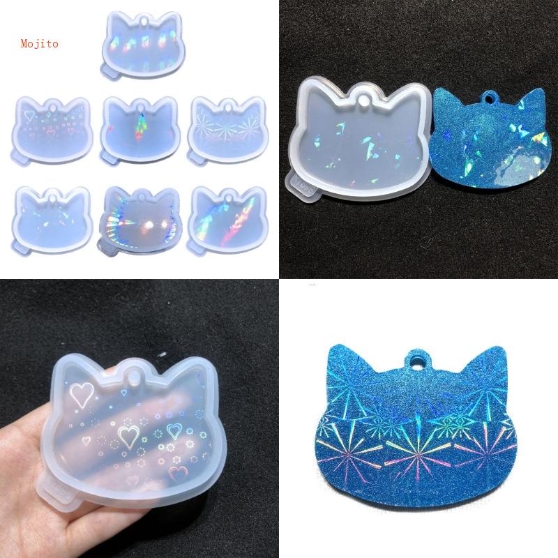 Khuôn Silicone Làm Mặt Dây Chuyền Hình Mèo Xinh Xắn
